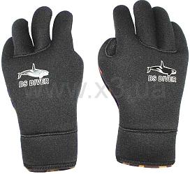 Пятипалые перчатки BS DIVER Ultrablack 7 мм