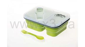 TRAMP Контейнер 2 отсека силиконовый (900ml) с ловилкой