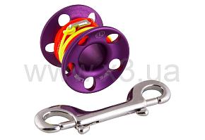 APEKS Шпуля с карабином и линем 15мм (фиолетовая)