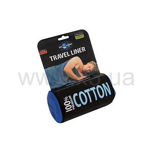SEA TO SUMMIT Premium Cotton Travel Liner Double Rectangular вкладыш в спальник Navy Blue