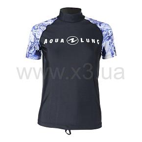 AQUALUNG RASH GUARD AQUA B/W (короткий рукав) женская 