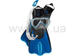 CRESSI SUB Набор ELASTIC SHORT BLUE/AZURE (ONDA+MEXICO) (маска+трубка+ласты)