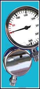 BS DIVER Манометр TECH, 360 Bar, дисплей 63мм, закал.стекло, хром, шланг 80 см 