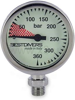 BEST DIVERS MANOMETRO CROM. VETRO TEMPR.d.52 400bar (SOLO TESTA) 