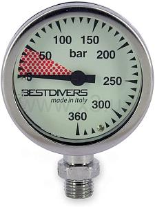 BEST DIVERS MANOMETRO CROM. VETRO TEMPR.d.52 400bar (SOLO TESTA) 