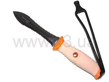 PELENGAS Нож с магнитным креплением Volga WE с белыми ножнами и рукояткой серрейтор-серрейтор