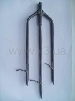 УКРАИНА Трехзубец с флажками титановый