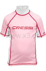 CRESSI SUB Rash Guard Short kids бело розовая