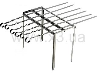 КЕМПИНГ Набор из 6 шампуров с подставкой ZDBQ-807